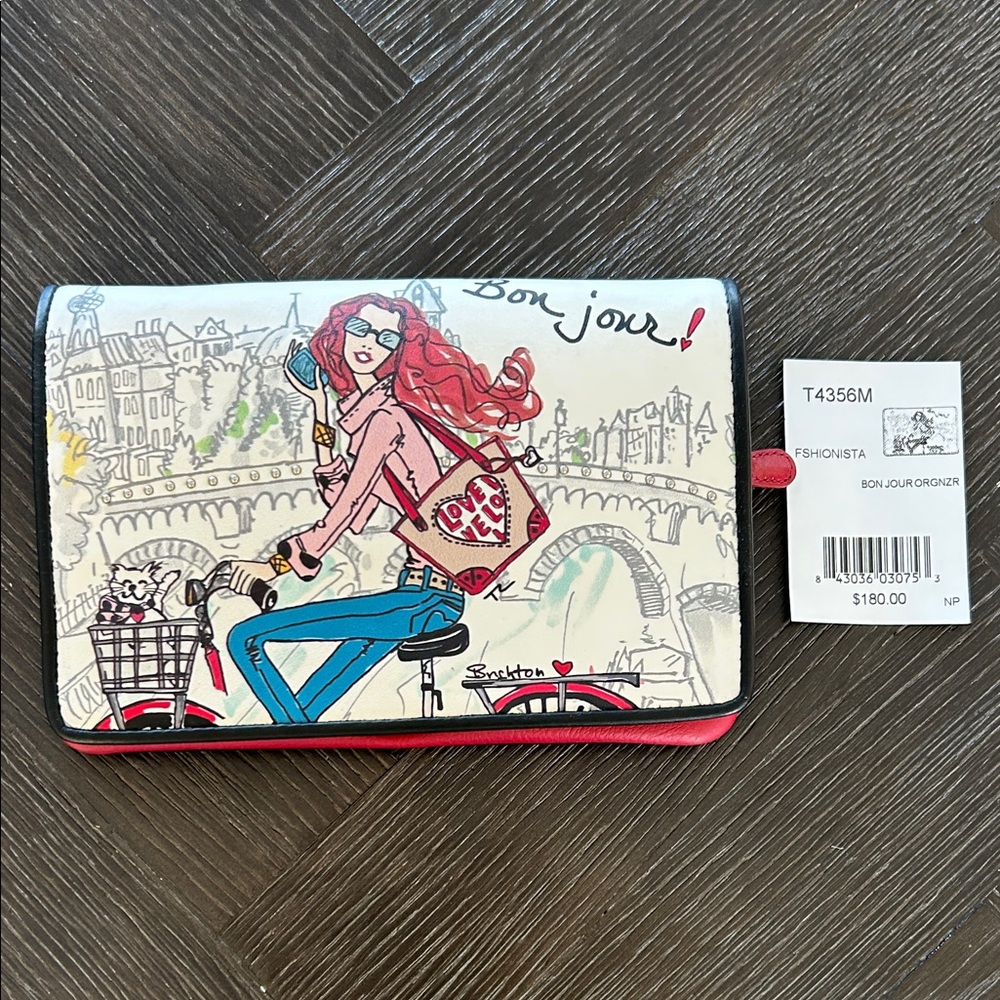 NWT Brighton Black Leather Fashionista Wallet organizer